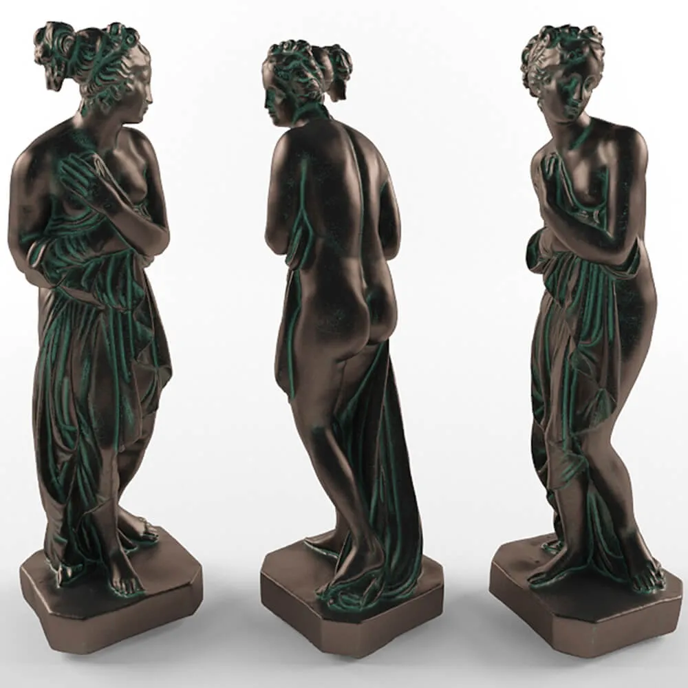 decoration - Bronze statue of a woman 3D Model
