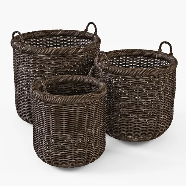 decoration - Brown basket 007 3D Model