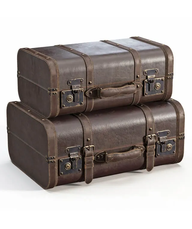 decoration - Brown  Suitcases 3D Model