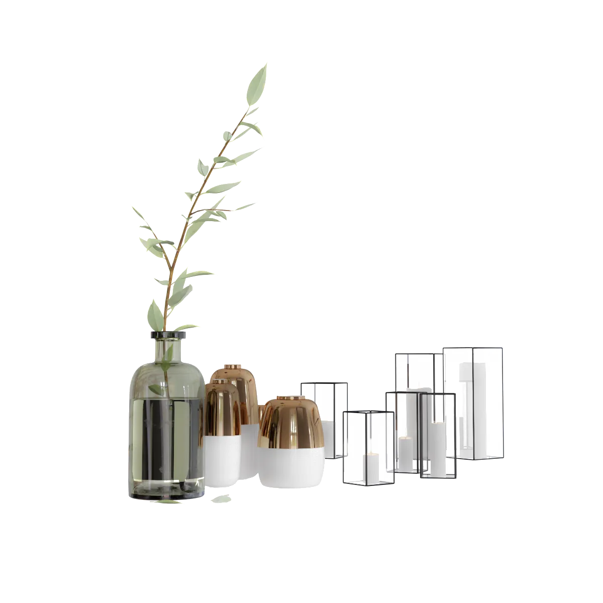 decoration - Candles decor set 3D Model