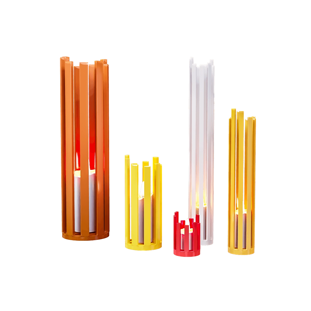 decoration - Candles with beautiful candlesticks 3D Model