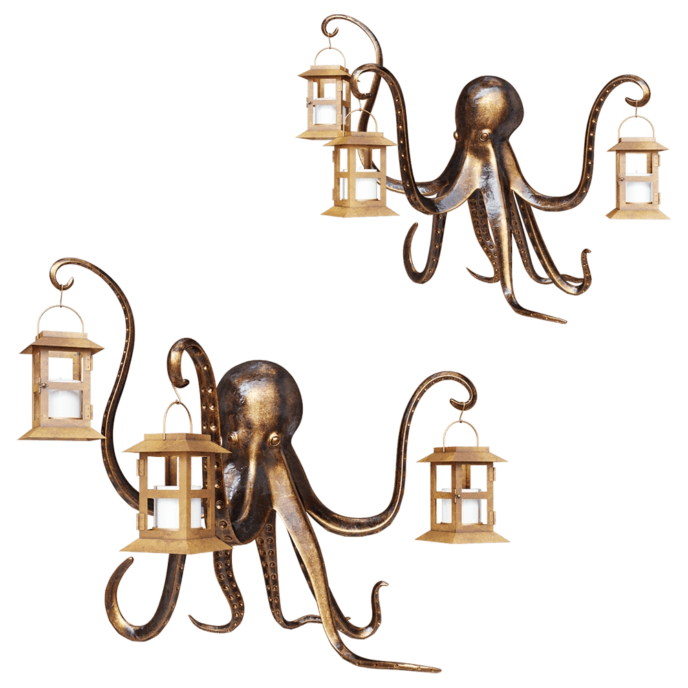 decoration - Candlestick octopus lantern 3D Model