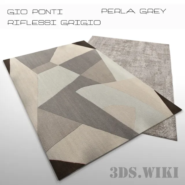 decoration - Carpets GIO PONTI RIFLESSI GRIGIO / PERLA GRAY 3D Model