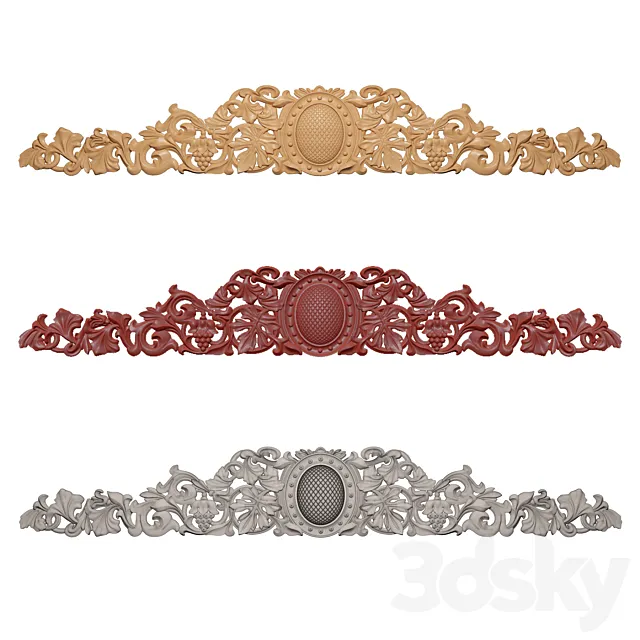 Decoration cartouche vineyard for CNC 3D Model