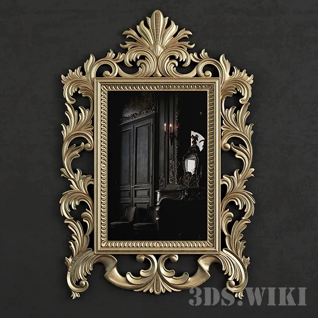 decoration - Carving wall mirror 3D Model