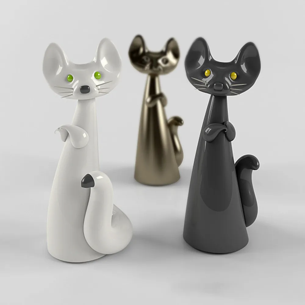 decoration - Ceramic Cats 3D Model