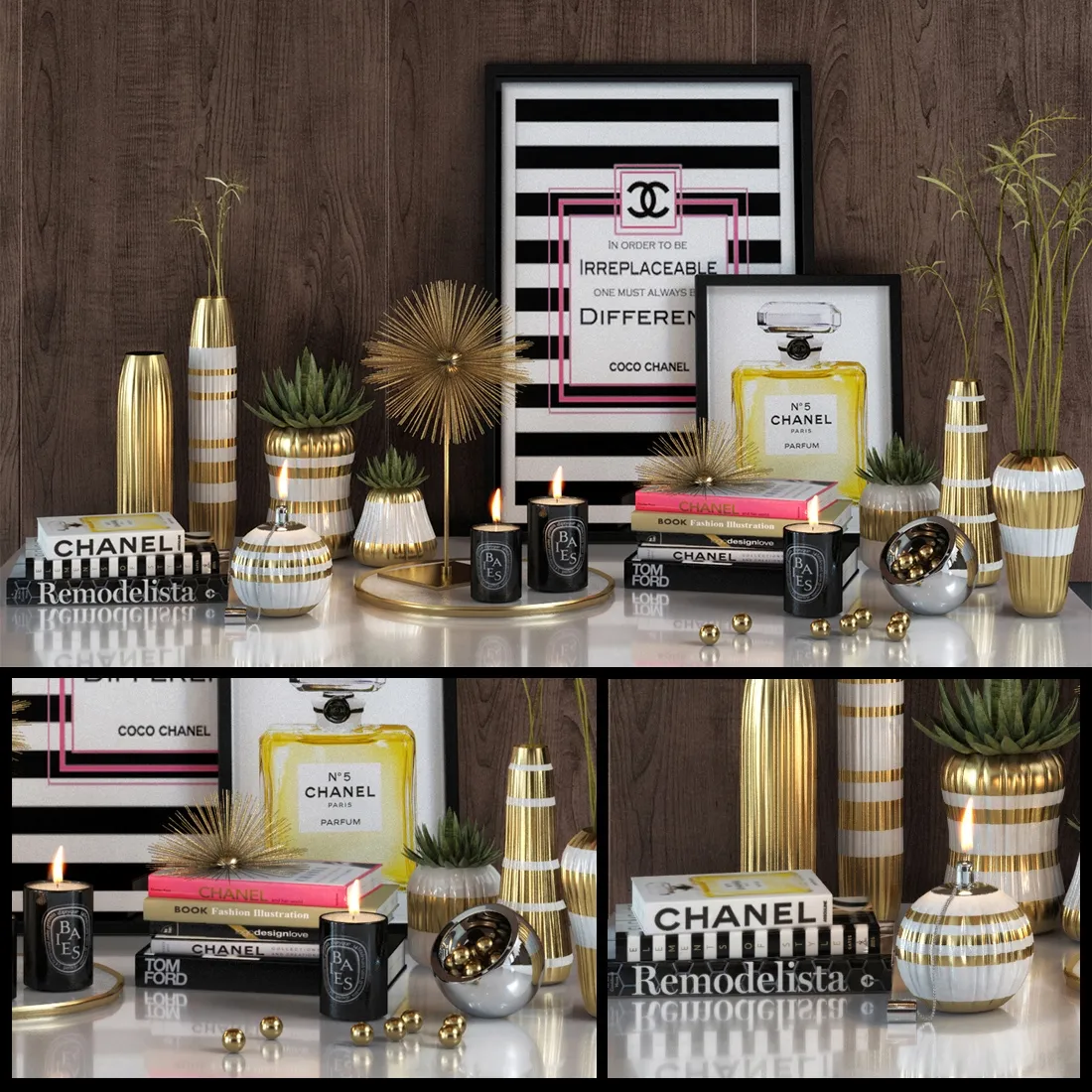 decoration - Chanel decorative set 02 3D Model