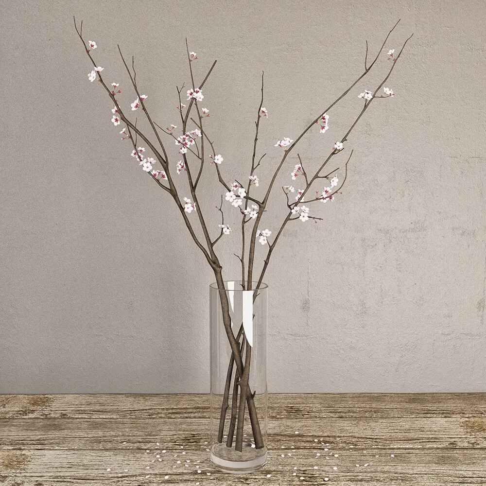 decoration - Cherry branches 3D Model