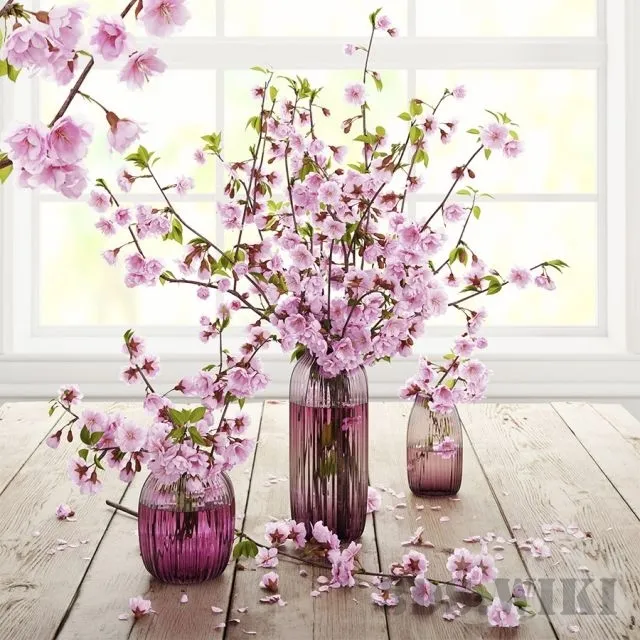 decoration - Cherry flowers 3D Model