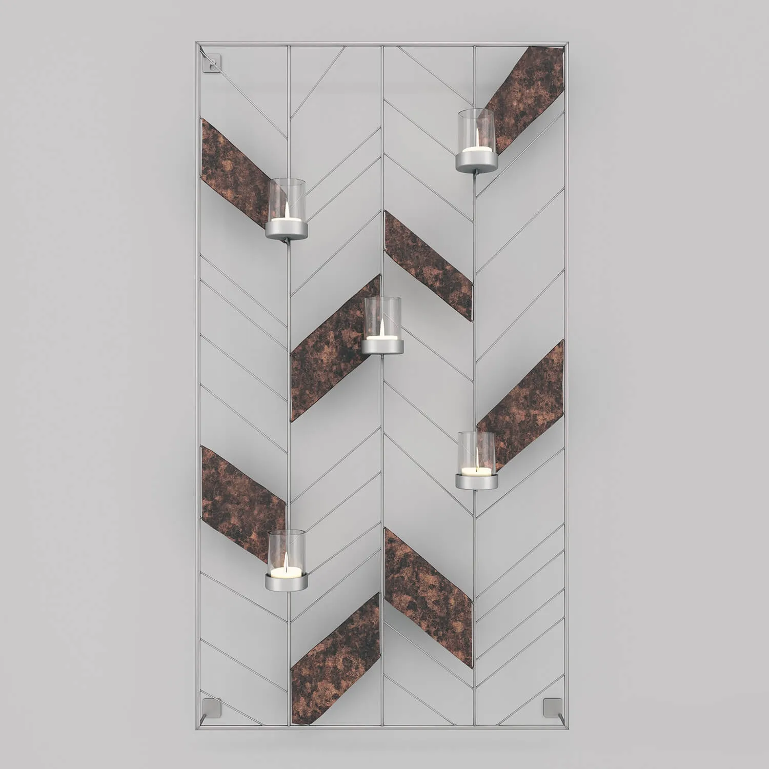 decoration - Chevron Metal Wall Candle Holder 3D Model
