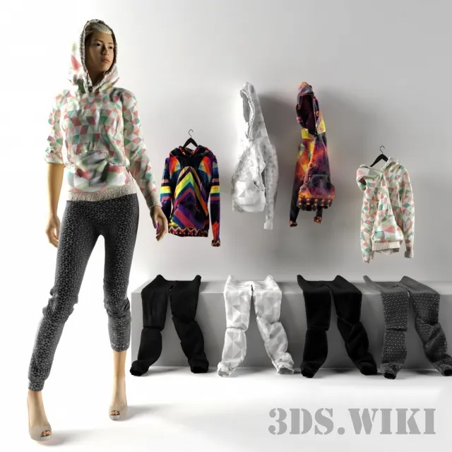 decoration - Chic Geometric Print Hoodie 3D Model