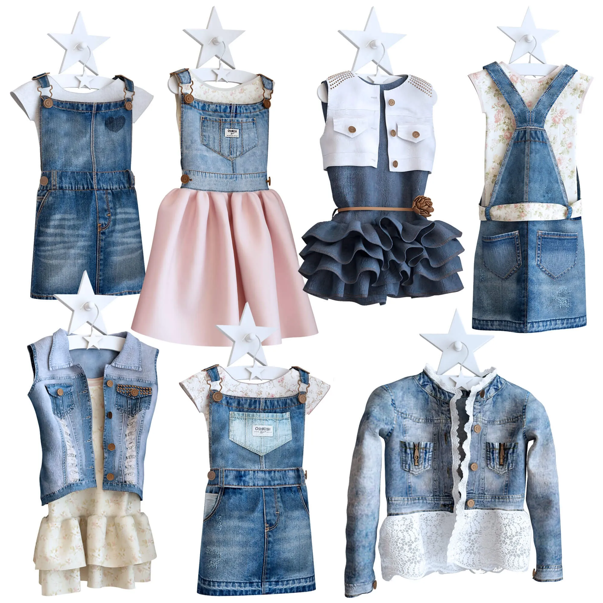 decoration - Children Jeans Dresses 3D Model