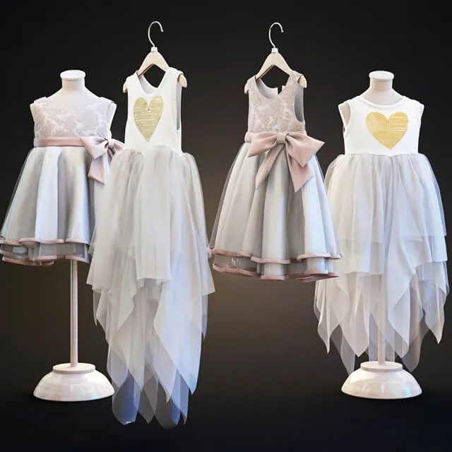 decoration - Children's dresses two types 3D Model