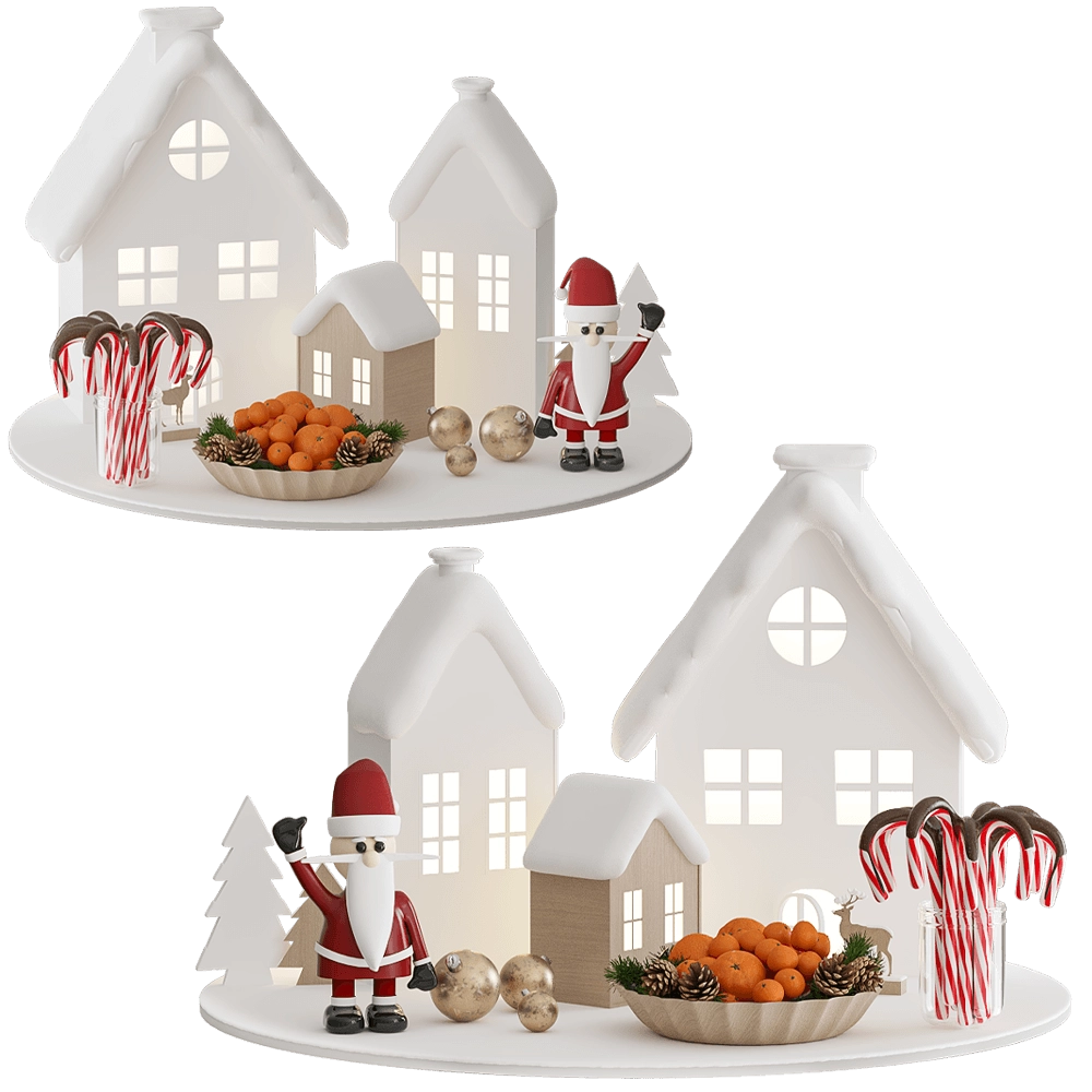 decoration - Christmas decorative set 3D Model