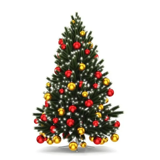 decoration - Christmas tree with a Luminous Garland 3D Model