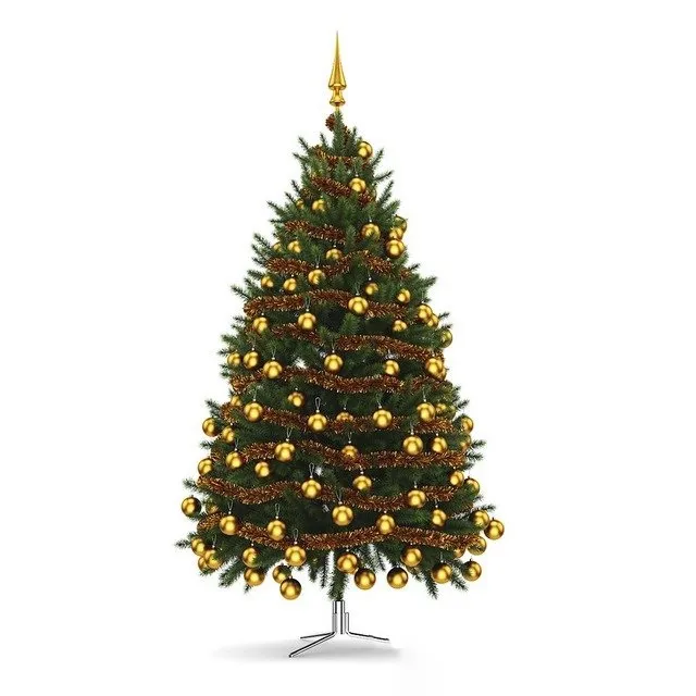 decoration - Christmas tree with golden balls 3D Model