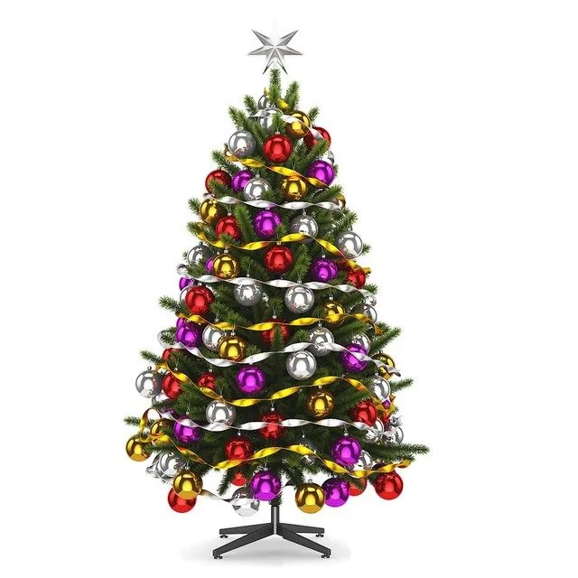 decoration - Christmas tree with silver serpentine 3D Model