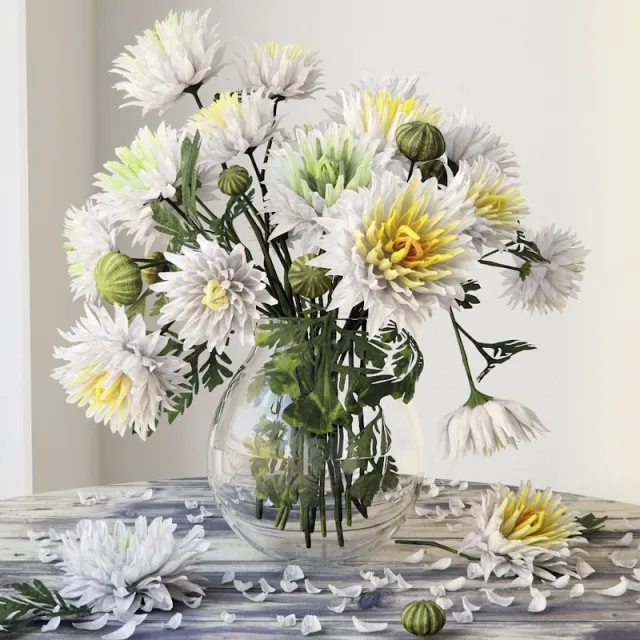 decoration - Chrysanthemums 3D Model