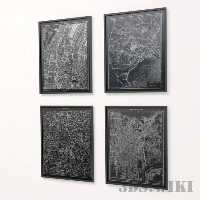 decoration - City maps 3D Model