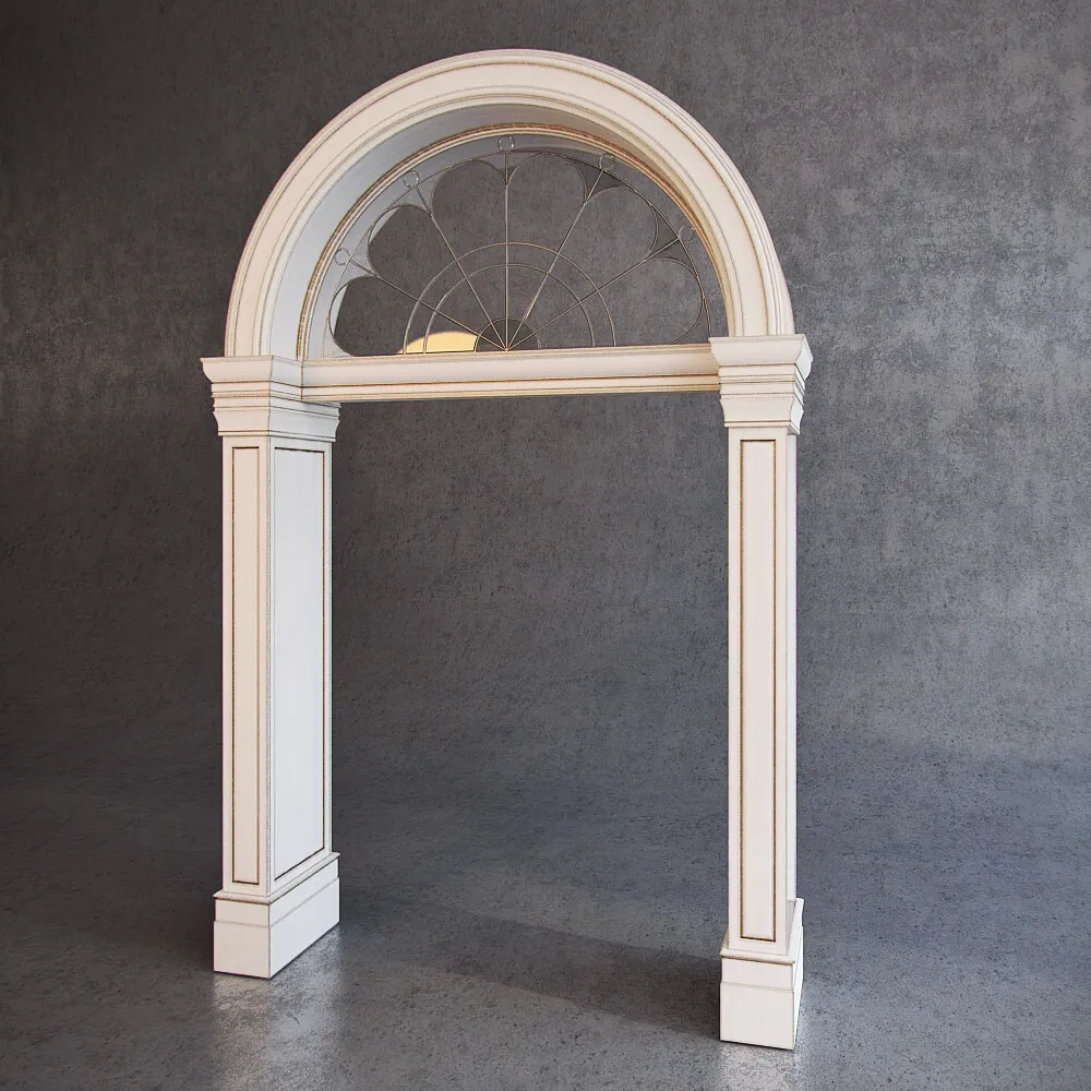 decoration - Classic arched portal with stained glass 3D Model