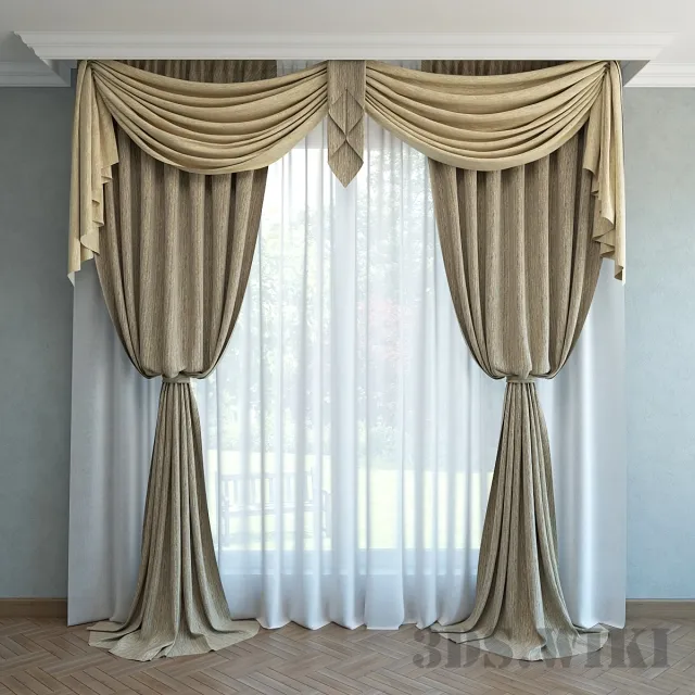 decoration - Classic assembled curtain 3D Model