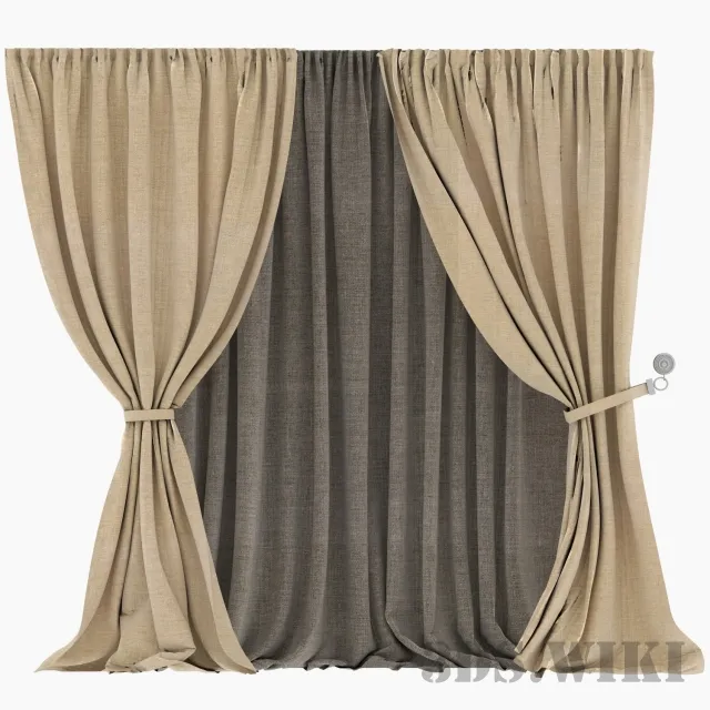 decoration - Classic beautiful dark curtains 3D Model