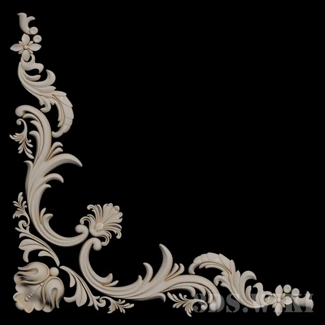 decoration - Classic corner stucco 3D Model