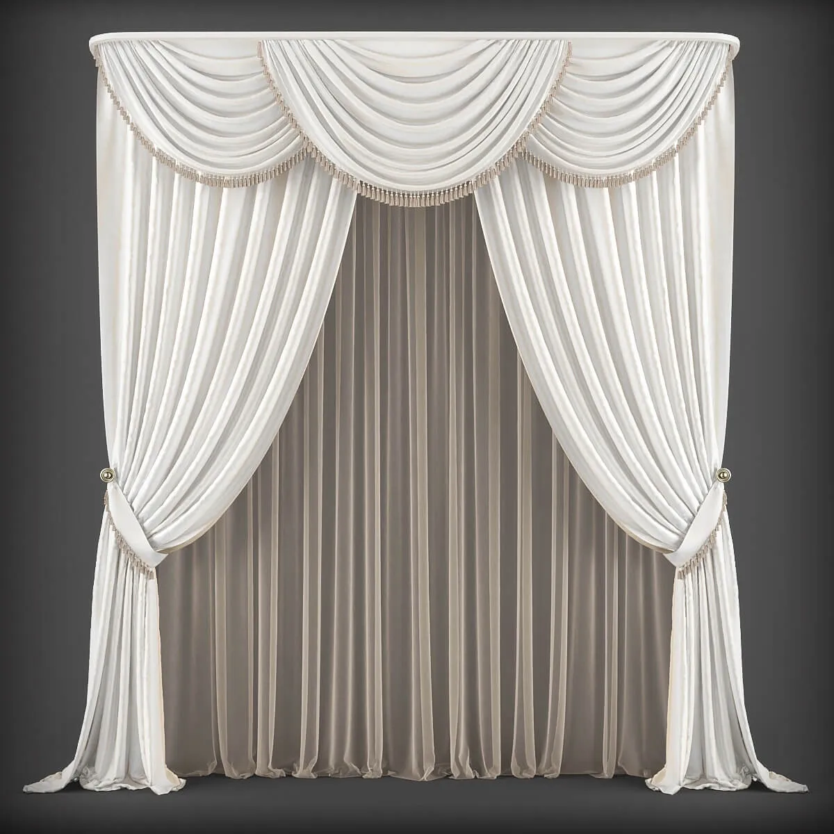 decoration - Classic curtains 232 3D Model