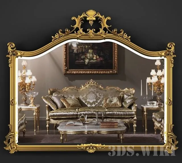 decoration - Classic mirror Ornate Giltwood 3D Model