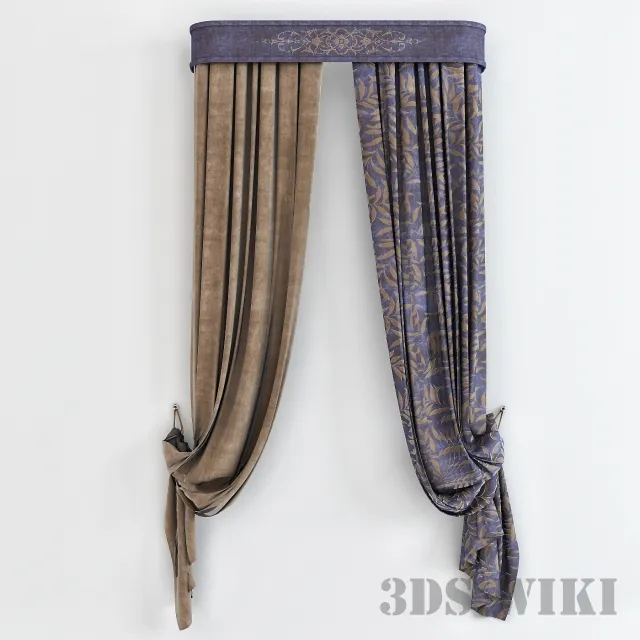 decoration - Classic velor curtains 3D Model