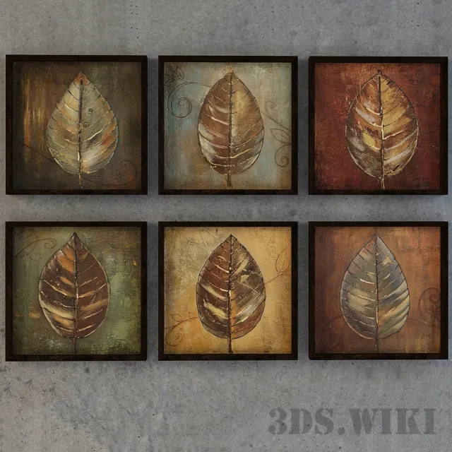 decoration - Clip art - leaves 3D Model