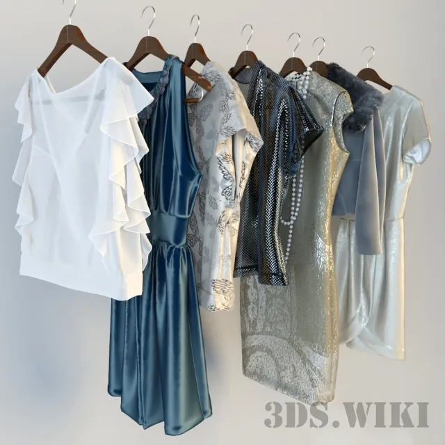 decoration - Clothes on hangers 3D Model