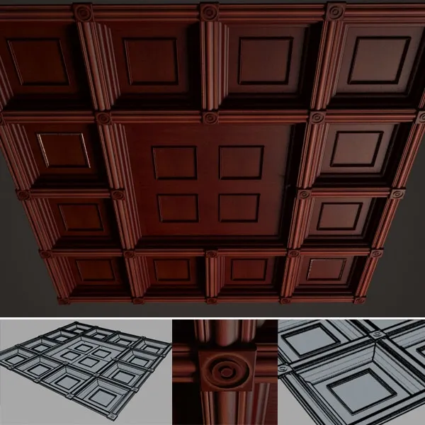 decoration - Coffered ceiling 3D Model