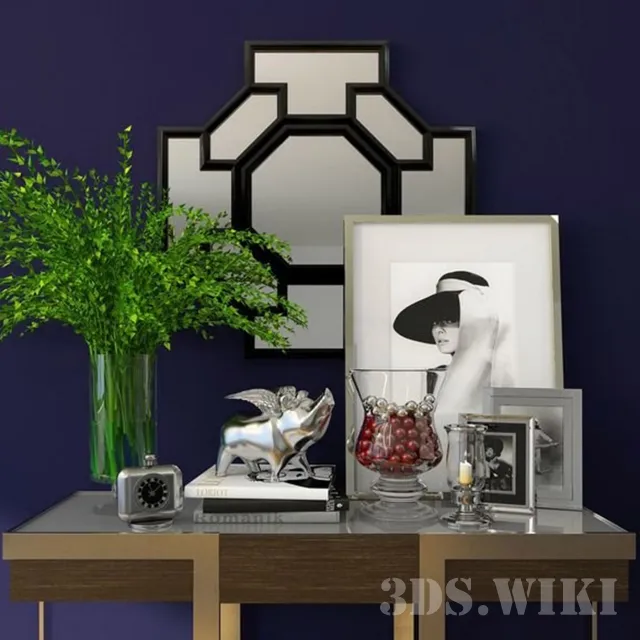 decoration - Console with photo and branches 3D Model