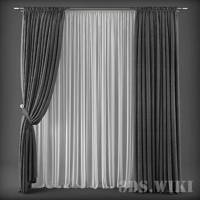 decoration - Contemporary curtains 3D Model
