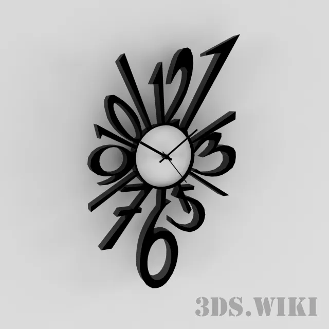 decoration - Creative wall clock black deformation 3D Model