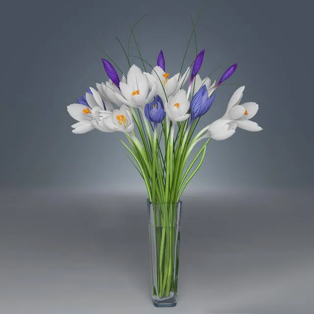 decoration - Crocus flowers 3D Model
