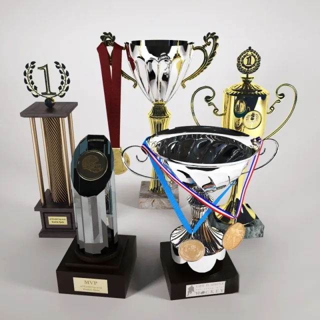 decoration - Cups and medals 3D Model
