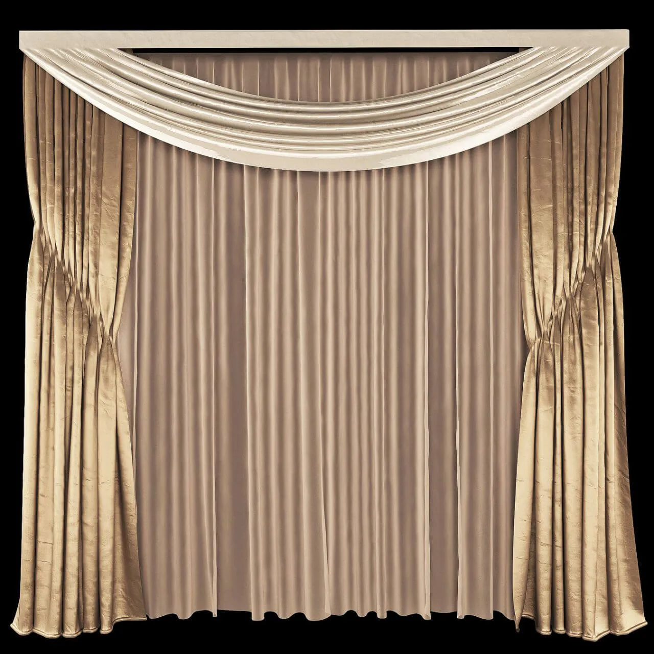 decoration - Curtain 350 3D Model
