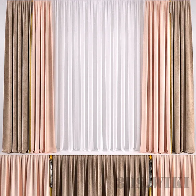 decoration - CURTAIN WITH COLOR ZIPPER 3D Model