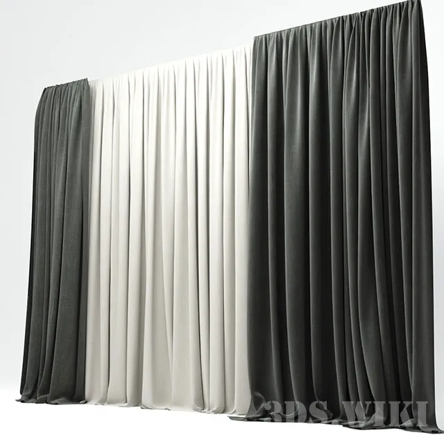 decoration - Curtain with tulle 3D Model