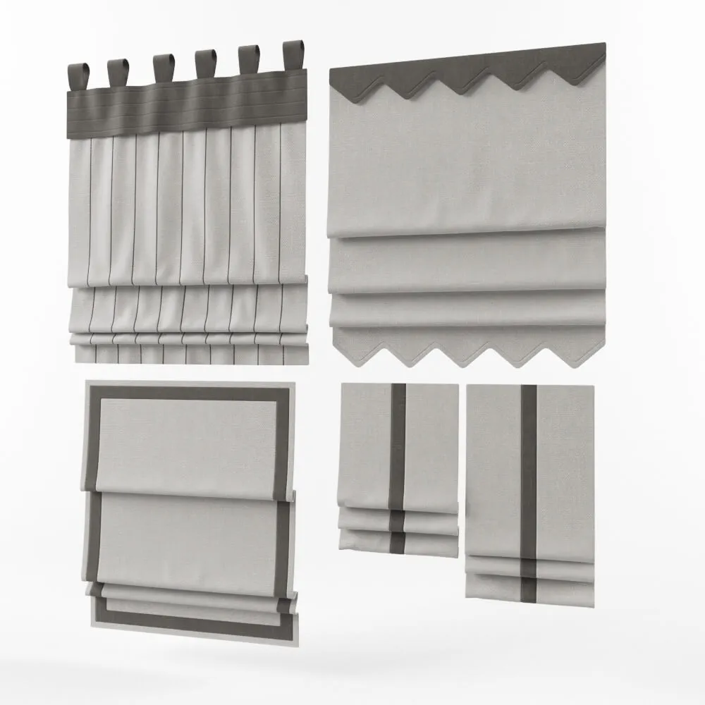decoration - Curtains 4 pieces 3D Model