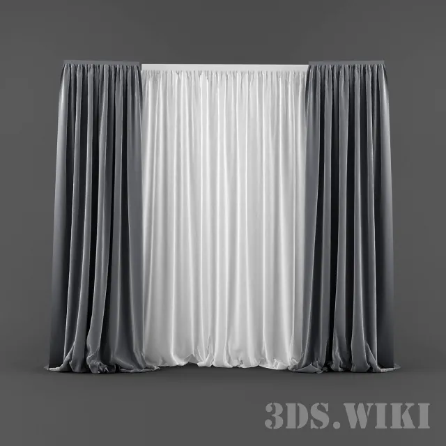 decoration - Curtains and tulles for the living room 3D Model