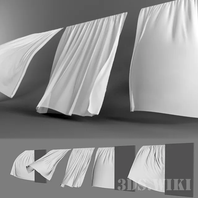 decoration - Curtains in the wind 3D Model