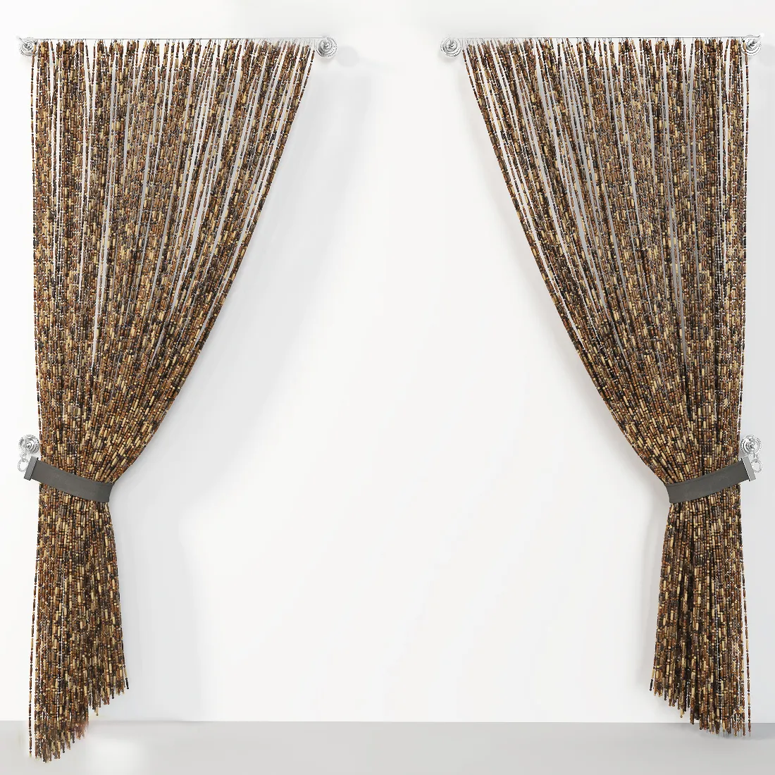 decoration - Curtains made of wooden beads V31 3D Model