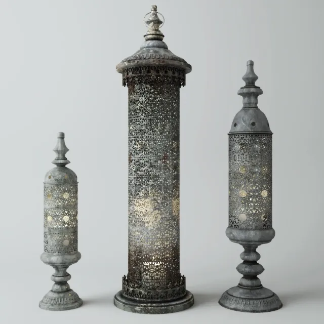 decoration - Cylinder Lanterns 3D Model