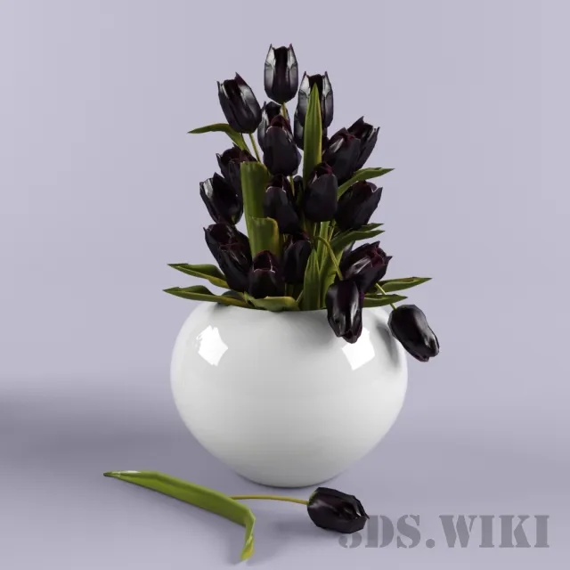 decoration - Dark tu; lady in a vase 3D Model