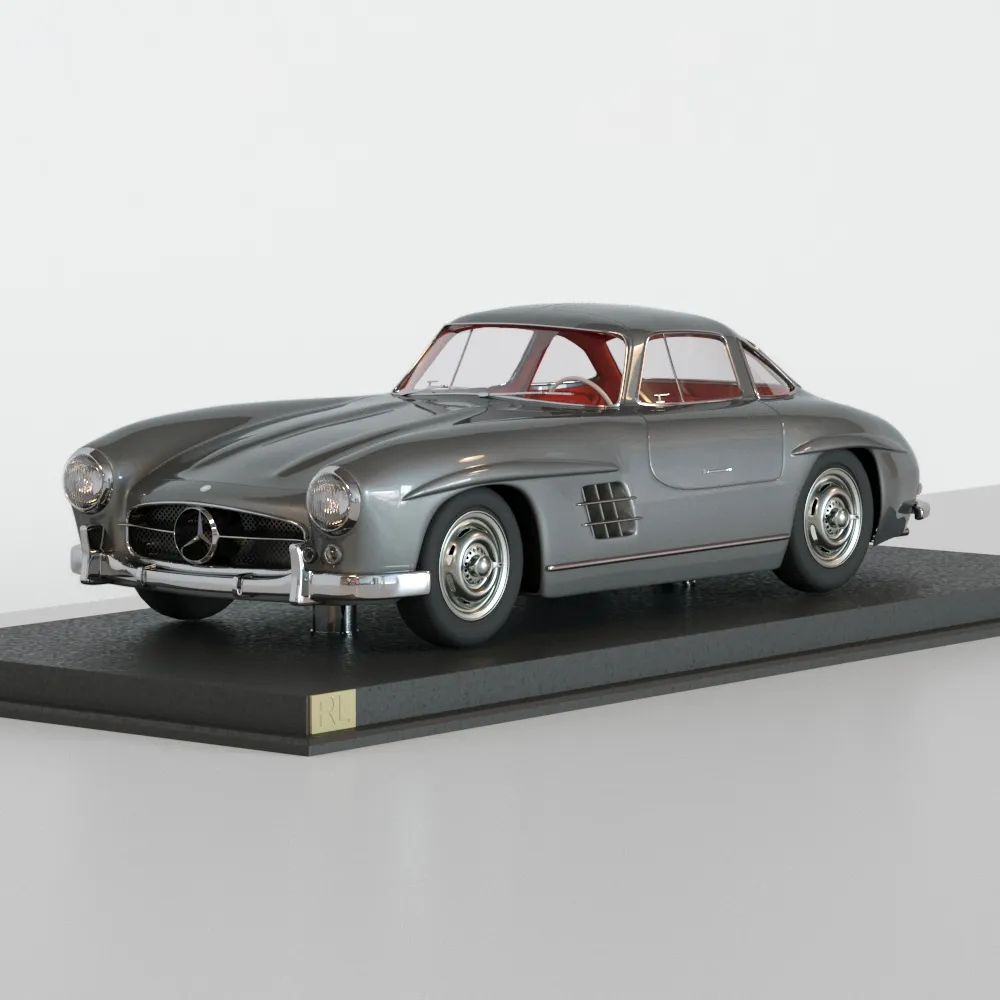 decoration - Decor of mercedes Benz 300 SL coupe 3D Model