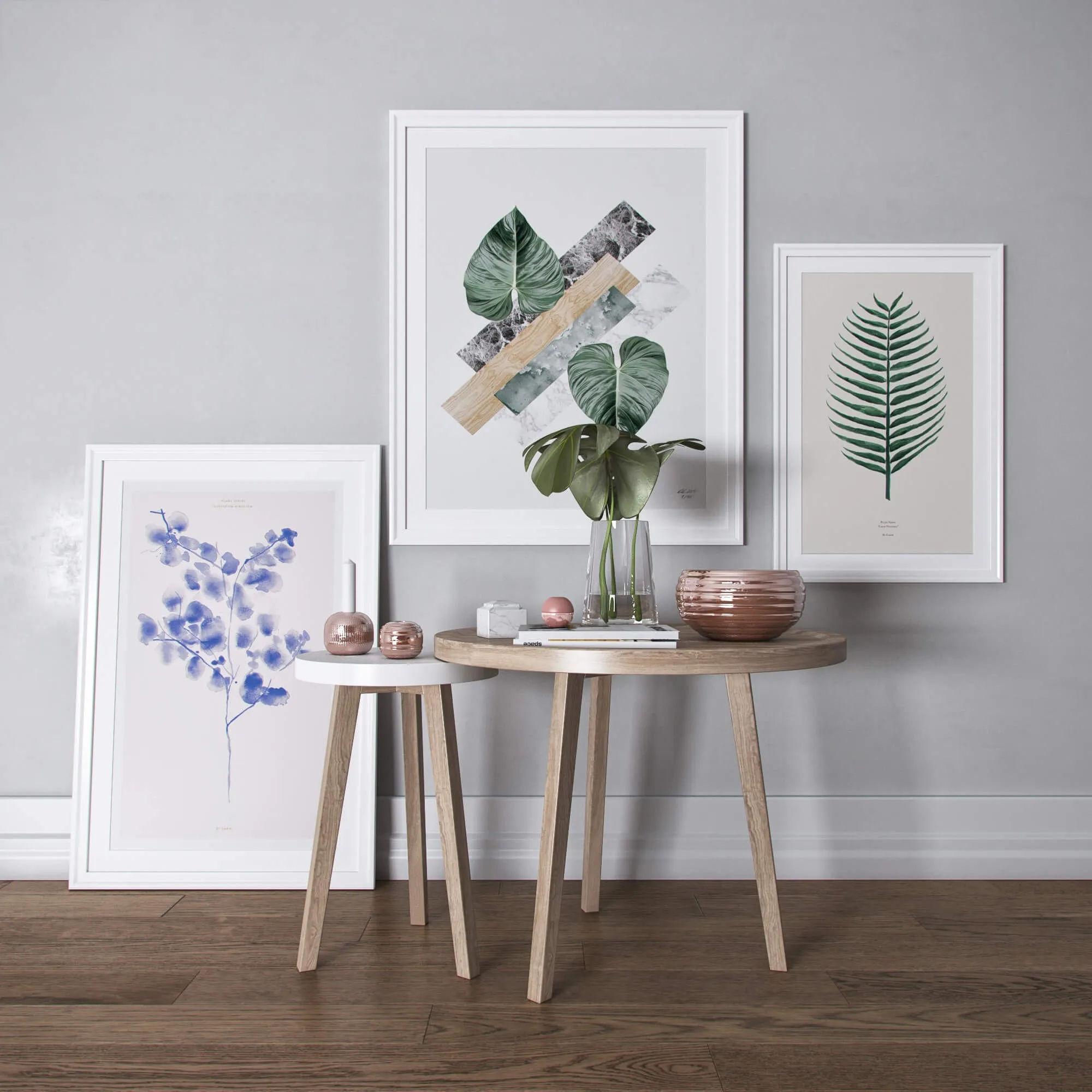 decoration - Decor set White and Green 3D Model