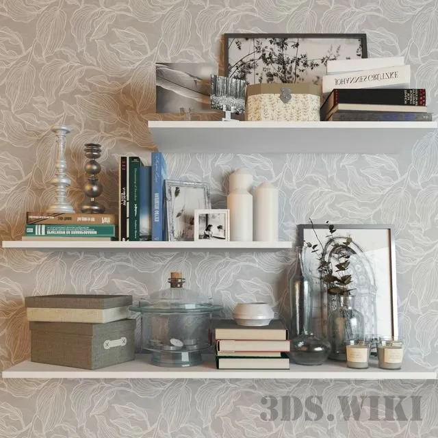 decoration - Decor set with white candles 3D Model